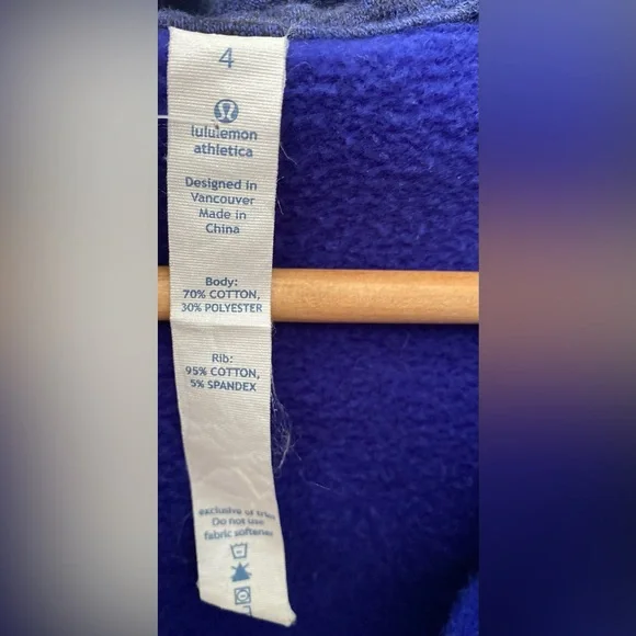 Lululemon Athletica Scuba Full Zip Hoodie Purple Sz 4 Hoody Sweater Embroidered - Picture 7 of 8